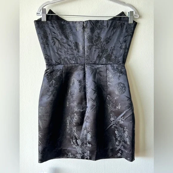 SAU LEE Janet Jacquard Mini Dress Strapless Chinese Corset Bustier Party Dress - Picture 14 of 16